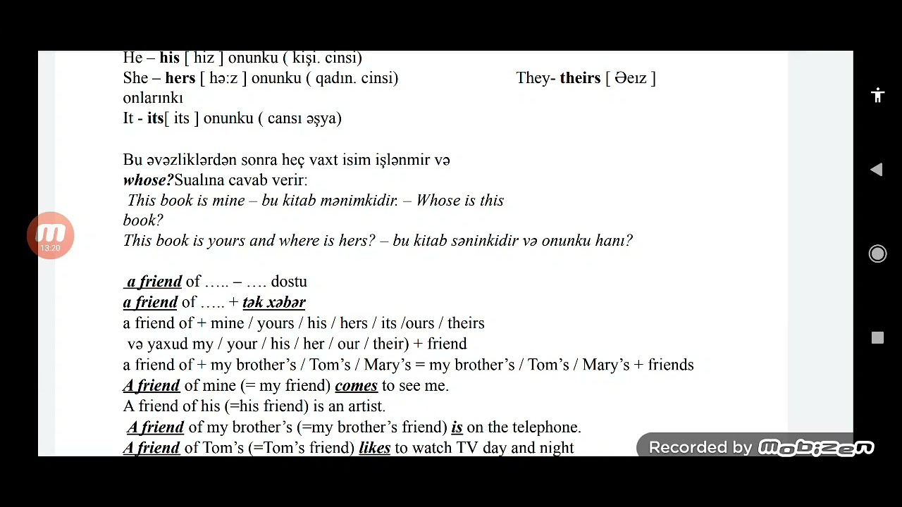 #pronouns Personal, possessive, reflexive, reciprocal, demonstrative pronouns