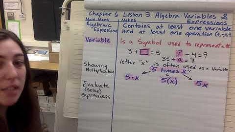 Chapter 6 Lesson 3 Algebra Variables and Expressions