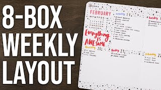 Bullet Journal Weekly Spread Idea 💜 Journal with me | Week 8