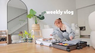 weekly vlog | packing for korea 🇰🇷 running errands, new hair, busy week in my life!