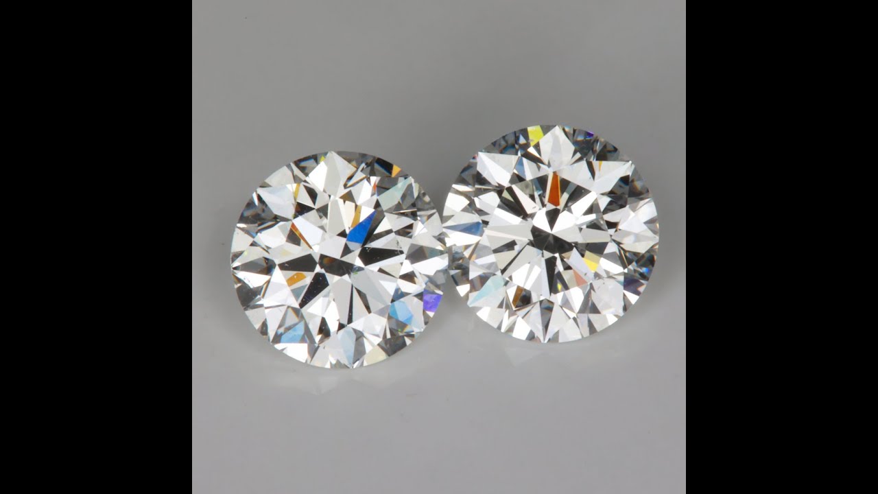 Diamond Matched Pair 4.01 Carats G Color Si1 Clarity Triple XXX - YouTube