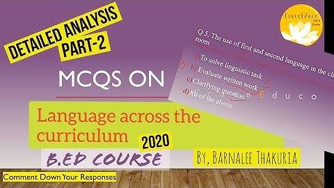 MCQs on Language across the curriculum | B.Ed course | part-2| by CraveEduco