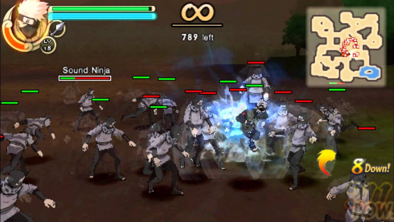 Naruto Shippuden: Ultimate Ninja Impact: Kakashi all Jutsus,Ougi and Awakening