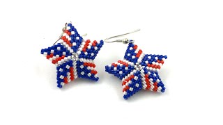 Beading4perfectionists : 4th of July Star earrings beading tutorial