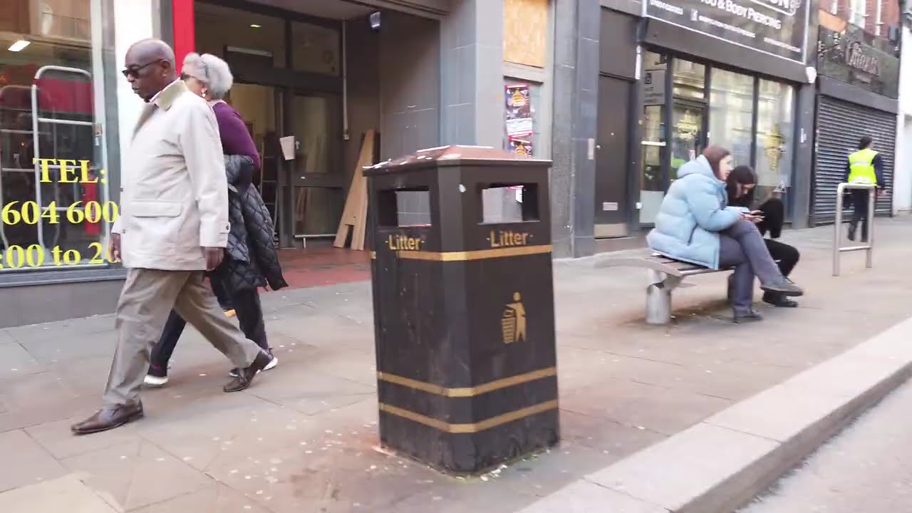 Walking down the GOLD STREET, Northampton UK.  The heart of the town. (March 2026)