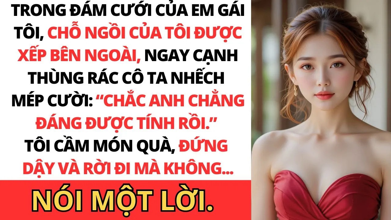 Trong đám cưới của em gái tôi, họ xếp chỗ cho tôi ngồi ngoài hành lang, nên tôi bỏ về Nhưng những...