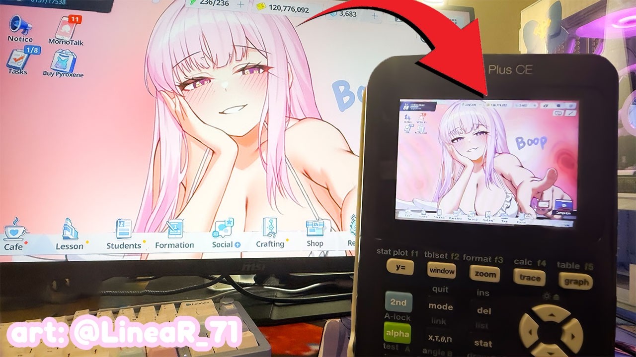 Я играл в Blue Archive на калькуляторе.