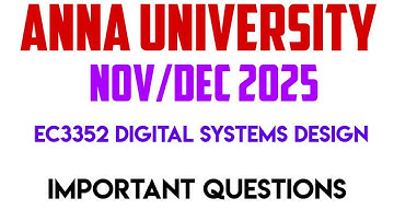 EC3352 Digital systems design important questions | nov dec 25 | anna university