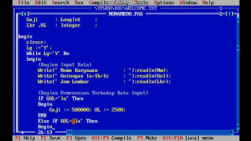 Membuat Program Struktur Kendali Pengulangan While..Do (Contoh 5) Menggunakan Aplikasi Turbo Pascal