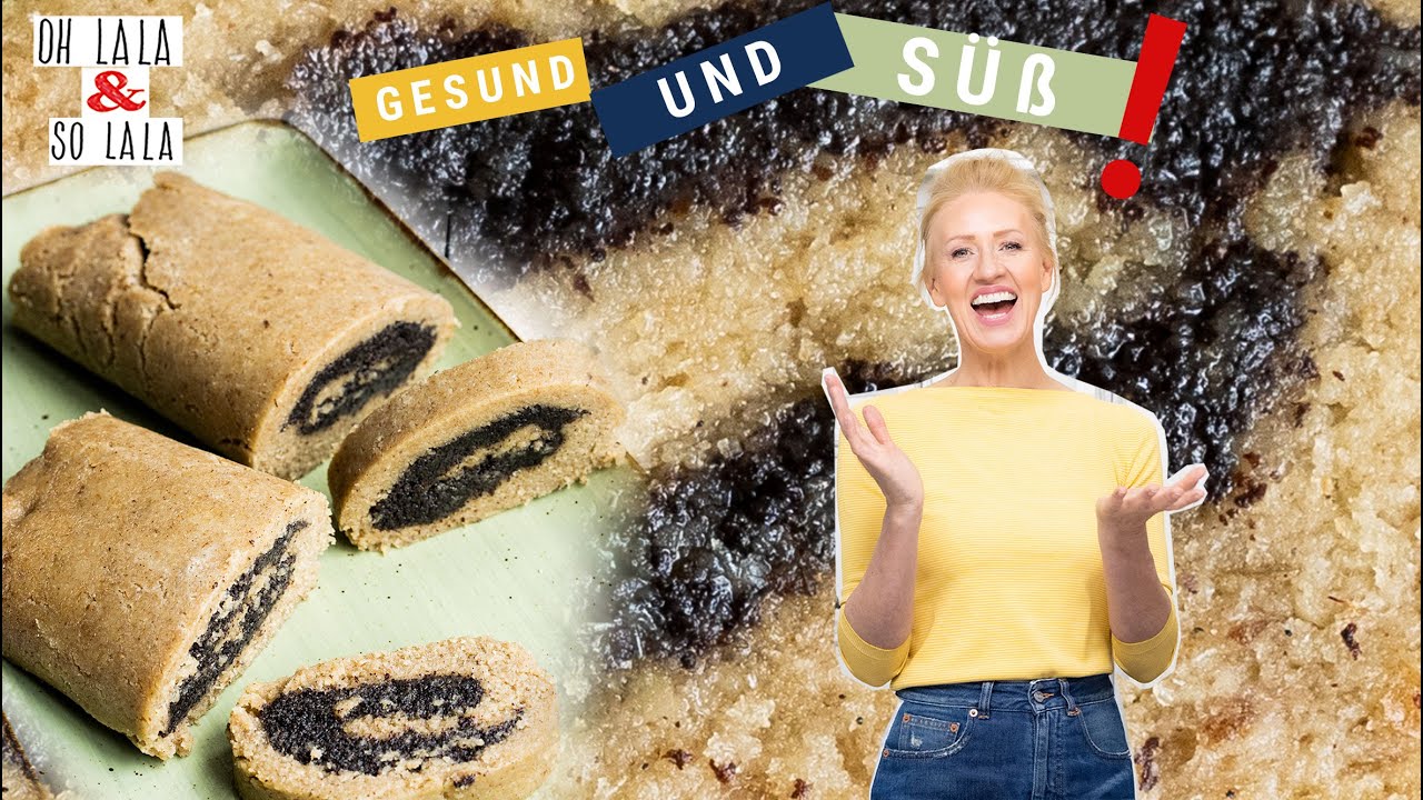 Super Rezept ⭐️ Mohn - Rolle ohne backen * süß & total gesund❗️Glutenfrei / ohne Zucker 😍 Rohkost ✅