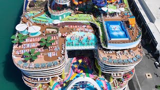 Royal Caribbeans Current Largest Ship Star Of The Seas - From Above In 4K