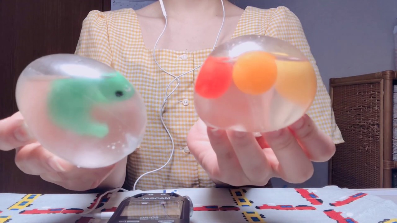 Relaxing ASMR liquid squishy ball 水系スクイーズ ピタミン [No talking]