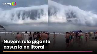 Nuvem rolo ‘gigante’ assusta banhistas no litoral de São Paulo