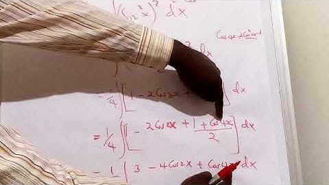 Techniques of integration. Even powers of Cosx and Sinx.