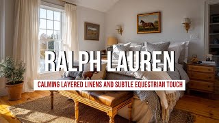Ralph Lauren Inspired Bedroom Glow with Calming Layered Linens and Subtle Equestrian Touch
