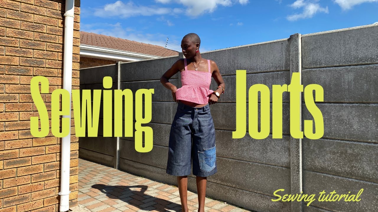 How to sew your first pair of Jean shorts|DIY jorts with ThatGirlRuvie 