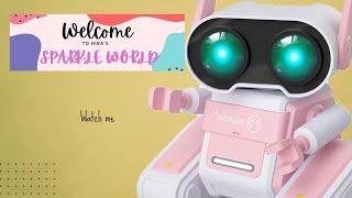 Hiba's Remote Control Robot Toy for Girls, RC Robots with LED Eyes and Music