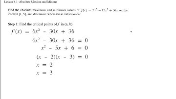Lesson 6.1: Absolute Maxima and Minima.mp4