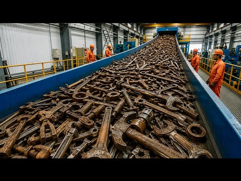 Old Rusty Tools Recycled Into Solid Round Steel Rods 