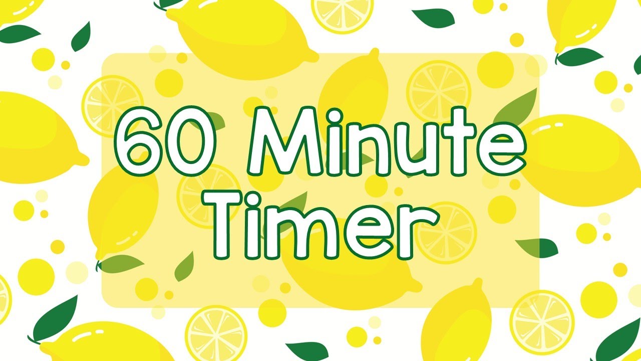 60 Minute Timer - Cute Bright Lemon Theme - Calm Ending Chime Notification - Bright Fun Aesthetic