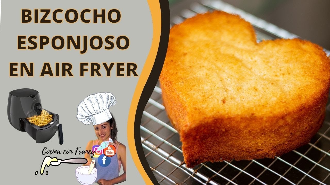 BIZCOCHO/Pastel EN AIR FRYER en 15 minutos, TORTA