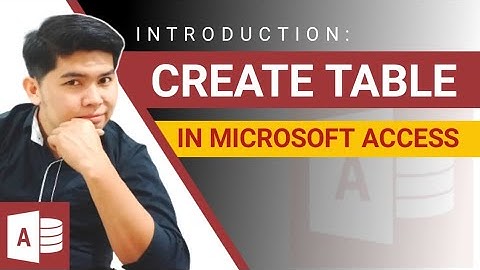 How to Create Table in Ms Access