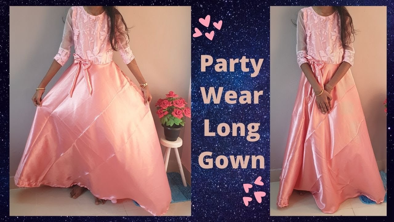 Convert old saree into long gown dress cutting and stitching |in Tamil  @ChandraTailoring2 - YouTube