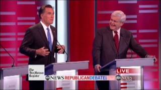 Mitt Romney Meets His Match with Formidable Debater Newt Gingrich (ABC News Republican Debate)