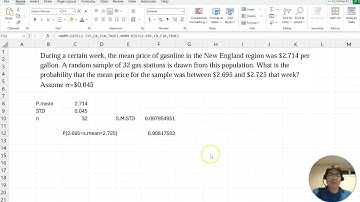 MAT 209 Lesson 10-6: Sampling mean distribution example between and greater than