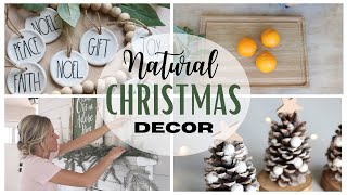 Natural Christmas Decor ~ 2020 Christmas Mantel ~ Dried Oranges ~ Homemade Ornaments ~ Neutral Decor