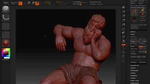 ZBrush Using transpose to rotate the forearm.