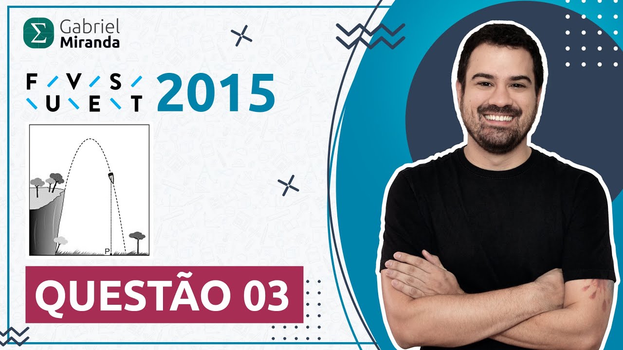 FUVEST 2015 - 1ª Fase - A trajetótria de um projétil, lançado da beira de um penhasco sobre um...