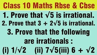 3. Real Number Prove That Root 3 Or 5 Or 6 Is Irrational Number Cbse & Rbse Class 10 Maths