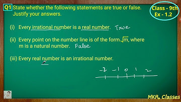 Class - 9th, Ex - 1.2, Q 1 ( NUMBER SYSTEM ) CBSE NCERT