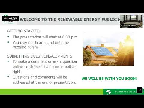 Renewable Energy Equipment - Solar - Public Meeting