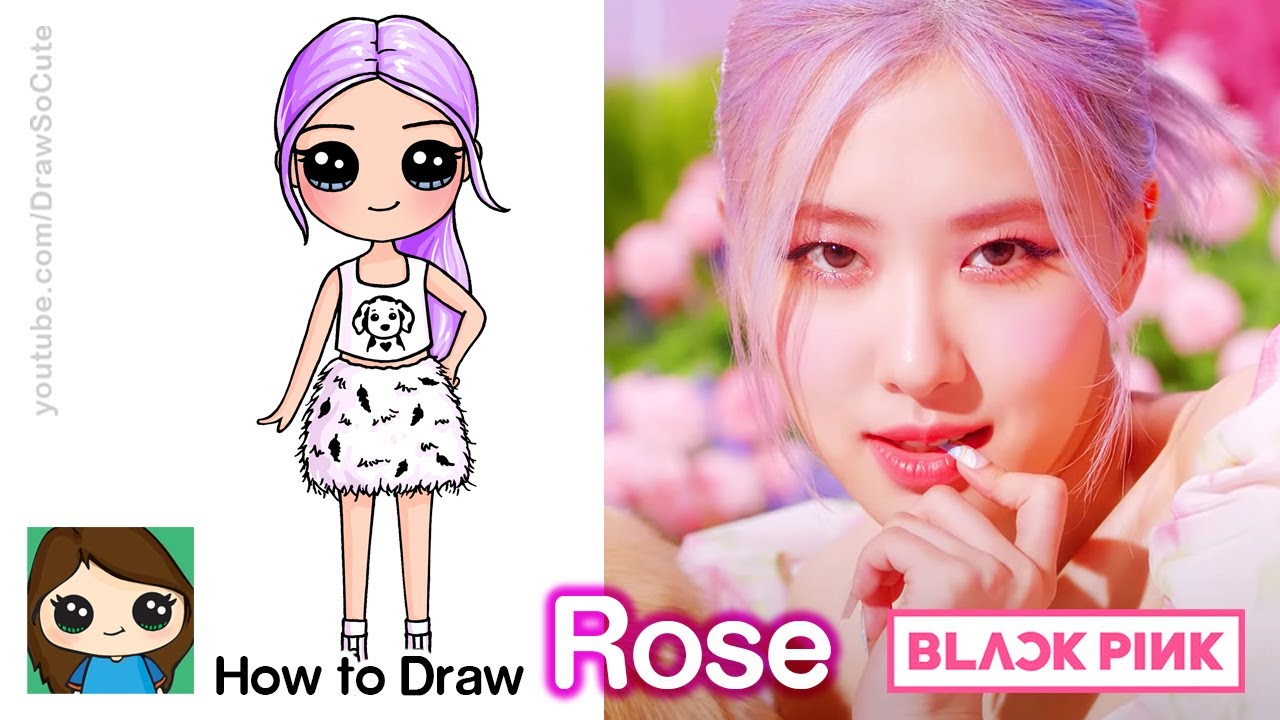 How to Draw Rose ????Ice Cream with BlackPink Kpop - YouTube