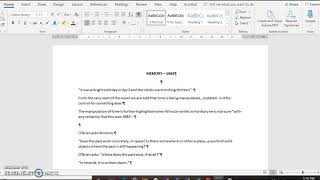 Memory 1984 Part 1