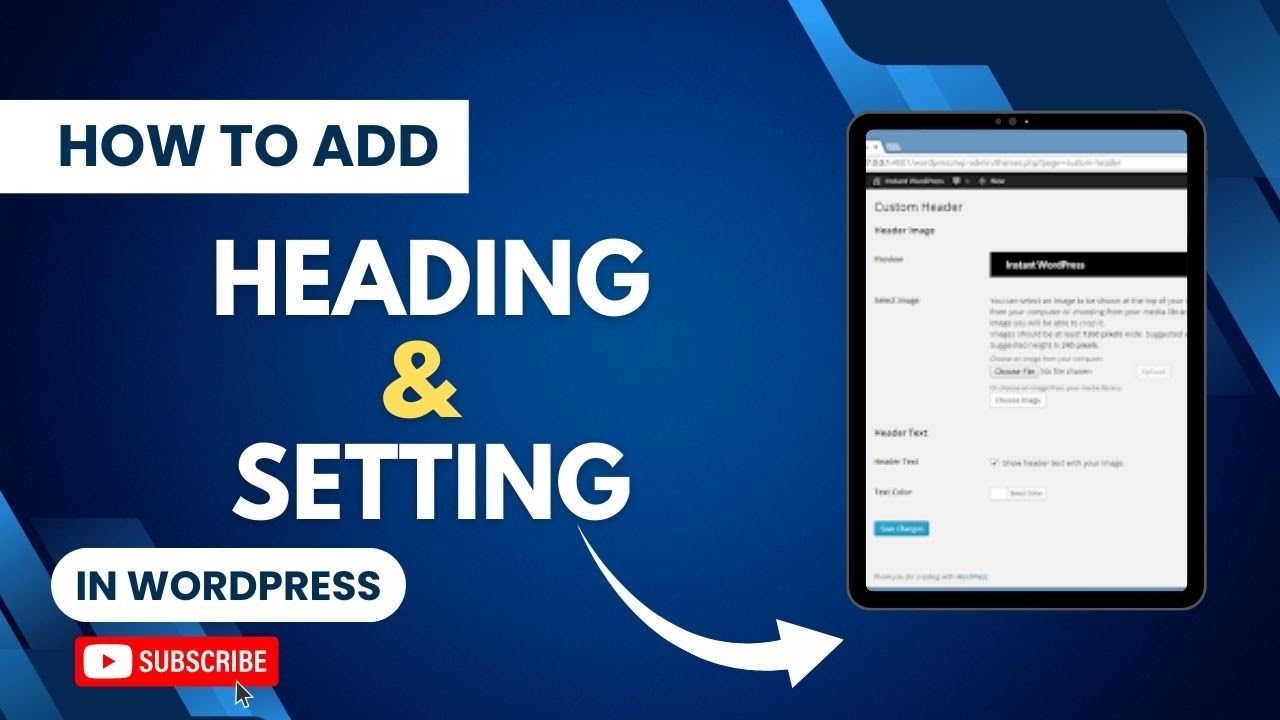 How To Add Heading And Setting In WordPress - YouTube