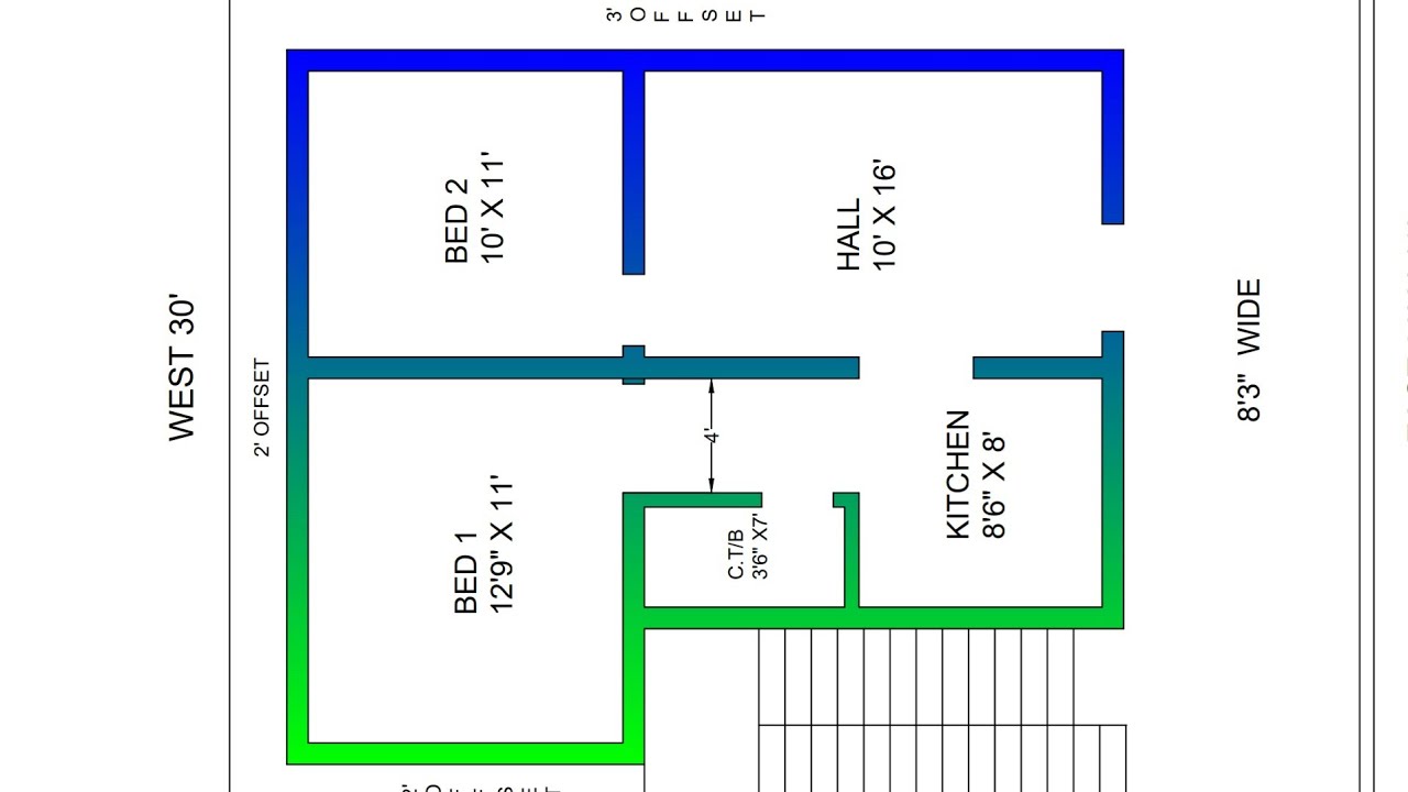 25 × 30 south east corner house plan map naksha design 
