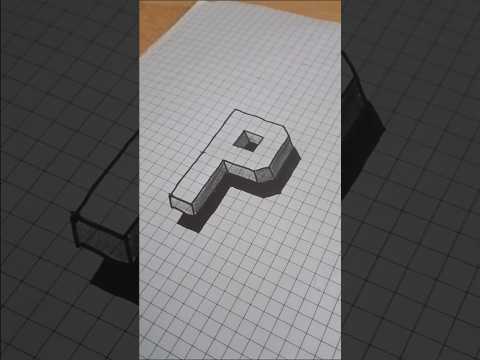 Drawing 3D Letter P #shorts #art #drawing #viral #3d #3dletterdrawing #trending #reels #3dart