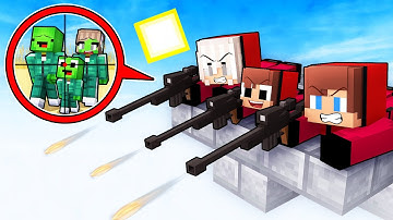 JJ Family Became Secret Sniper to Troll Mikey Family in SQUID GAME in Minecraft (Maizen)