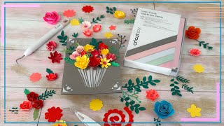 🌺 Te enseño hacer pequeñas flores y una tarjeta paso a paso desde el programa de Cricut #DesingSpace