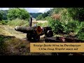 Riesige Buche für die Woodmizer im Wald laden mit dem IHC Traktor und dem Militär Stapler mit Allrad
