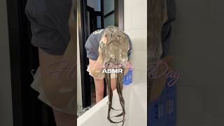 Relaxing ASMr hair wash day 🤍 #hairtok #haircare #hairwashday #hair #asmrhaircare #asmr