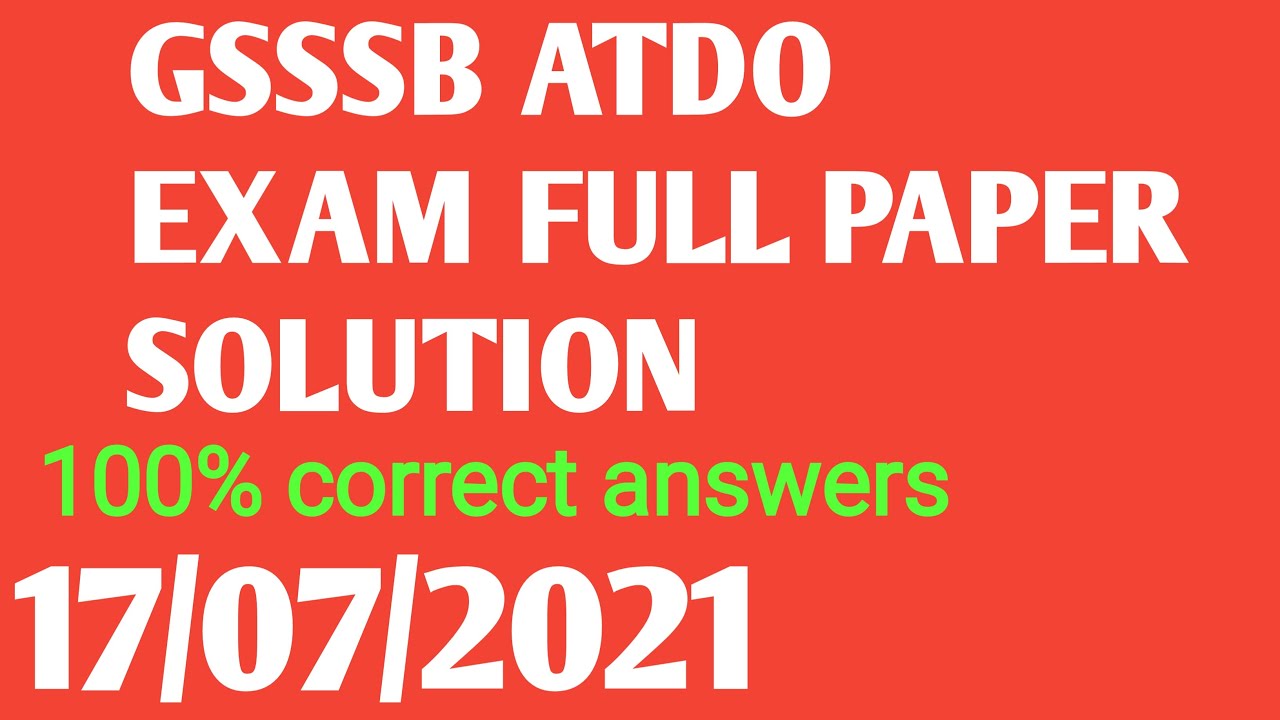 GSSSB ATDO EXAM PAPER SOLUTION 2021 | FULL PAPER SOLUTION IN ONE VIDEO | AVINASH PATEL 0007 |