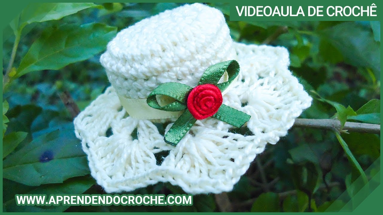 Imã / Lembrancinha de Nascimento em Croche - Mini Chapéu - Aprendendo Crochê