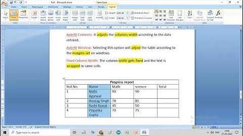 Class 6: Word Processor- Tabular Presentation, Day 3, Part 2