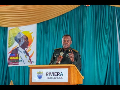 The Defence Spokesperson, Brig Gen Ronald Rwivanga, addressed students at Riviera High School