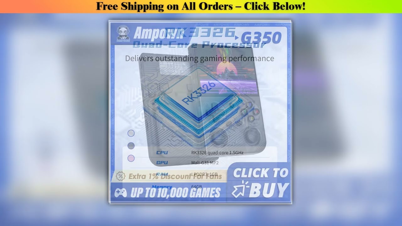 BATLEXP G350 Handheld Game Console 3.5'' IPS Screen Linux System Dual Joystick Vibration Motor