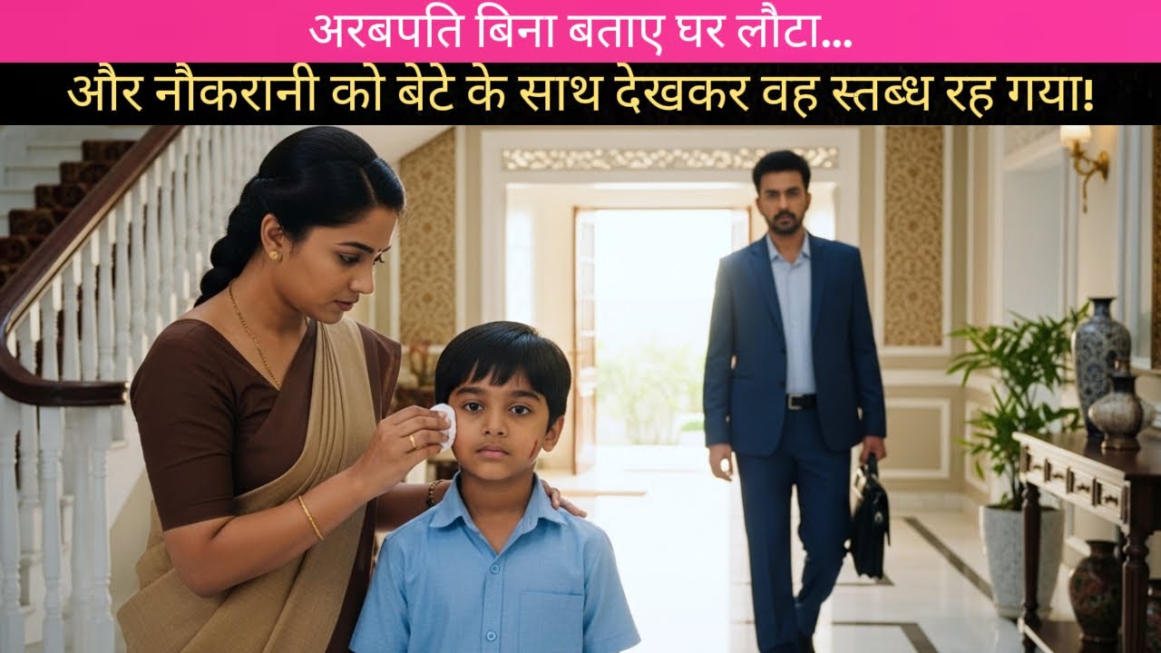 अरबपति बिना बताए घर लौटा — और यह देखकर स्तब्ध रह गया कि नौकरानी उसके बेटे के साथ क्या कर रही थी!